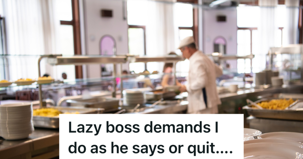 staff worker in a school cafeteria