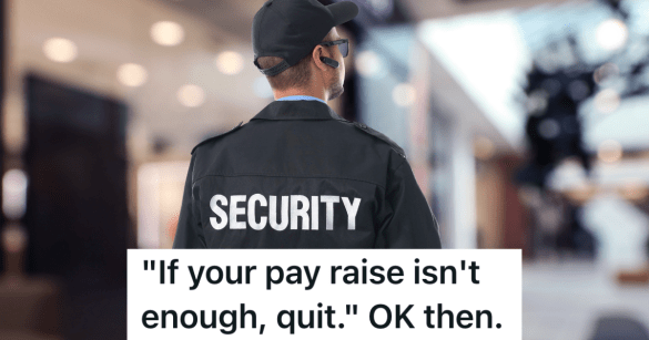 man in a black jacket that reads "security"