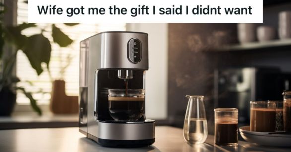 A luxury coffee maker machine on the kitchen counter