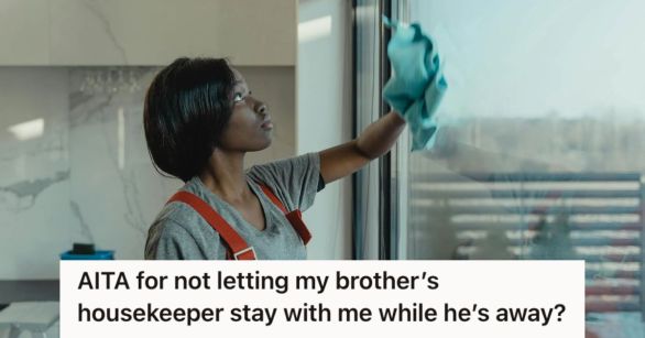 Maid cleaning the window of the house