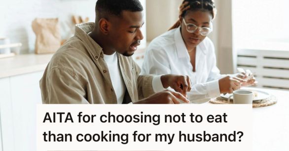 Man and woman eating at the dining table