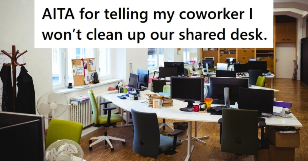 Office with messy shared desks
