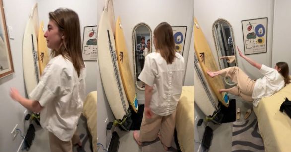 Ellen Harrold giving a room tour