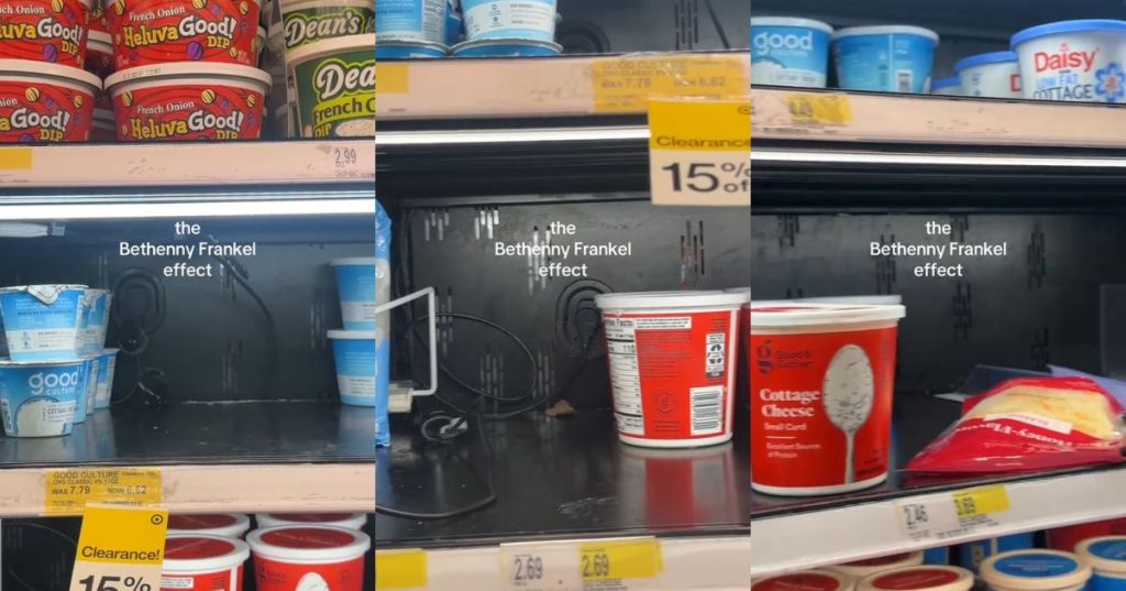 Grocery shelves devoid of cottage cheese