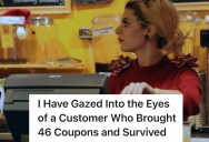 An Extreme Couponer Customer Brought 46 Coupons With Them To The Store, So A Retail Clerk Put Them All In And The Grand Total Was Under $1