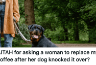 Oblivious Dog Owner Walked Away After Her Dog Spilled His Coffee, But When He Confronted Her And Asked Her To Pay, She Acted Like He Was The One Out Of Line