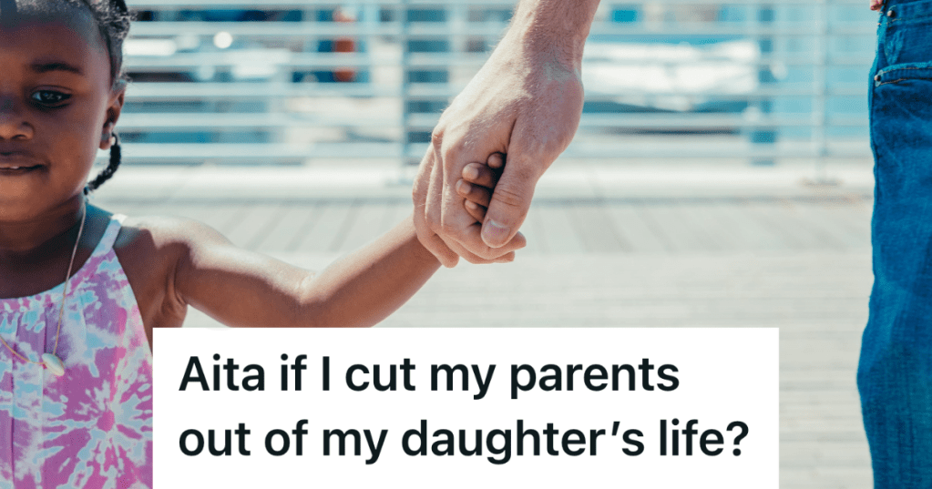 father holding hands with his daughter