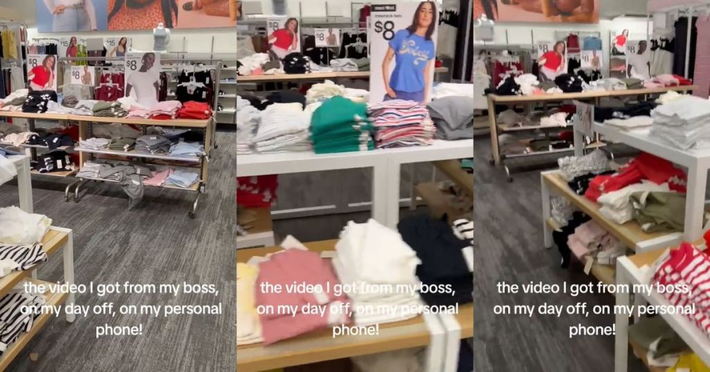 Folded clothing in a Target store