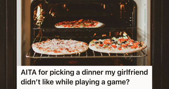 frozen pizza in the oven