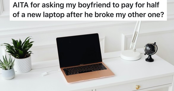 computer on a countertop