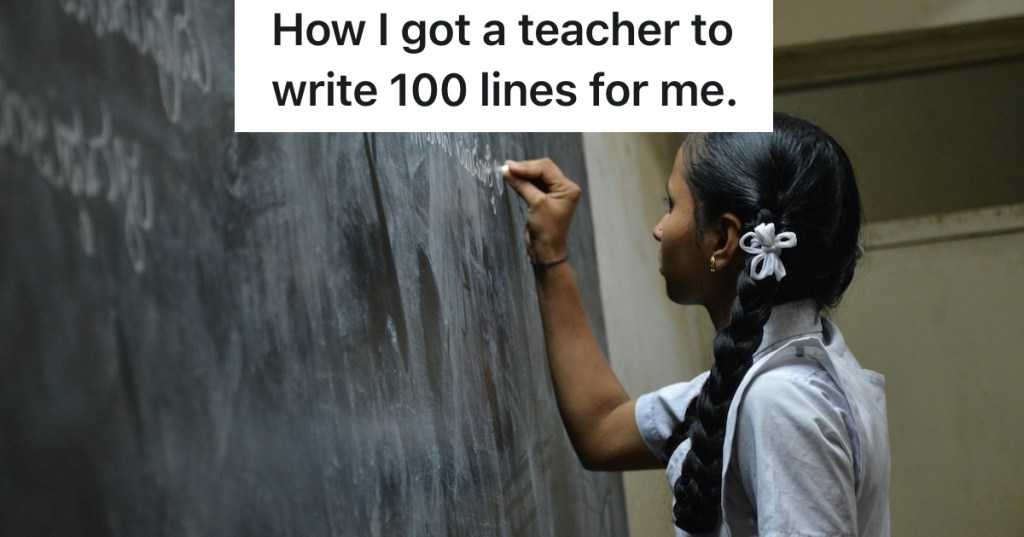 Student Had To Write Their Sins On The Chalkboard, But Like Any Good Troublemaker He Figured Out A Workaround