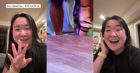 Girls watching Love Island