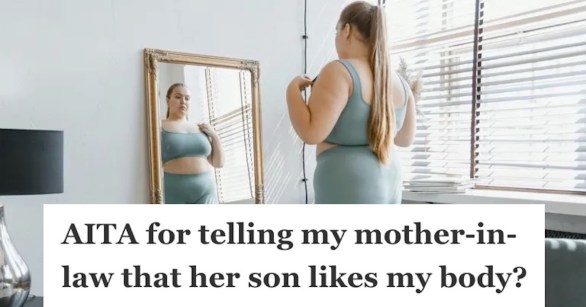 woman looking at herself in the mirror