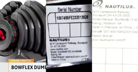 A CBS news report about a Bowflex recall