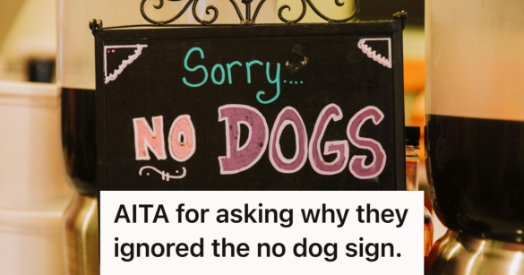 no dogs cafe sign