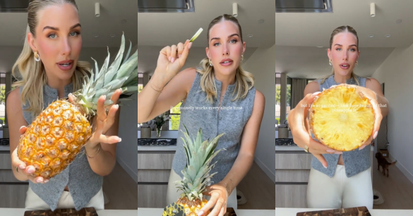 Ashley Paige with a pineapple