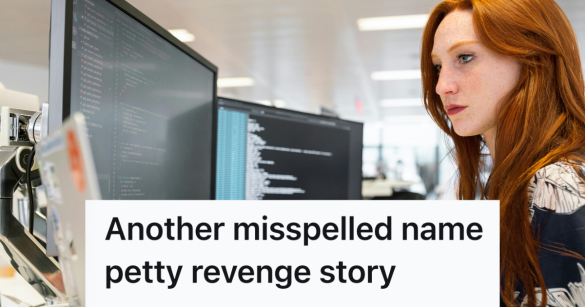 red headed woman working at a computer