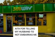 Impatient Husband Wants To Cut The Line At Subway, But His Wife Sees Red At The Prospect