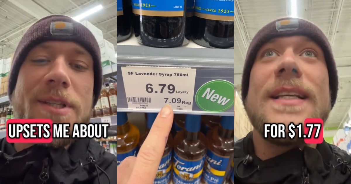 Coffee syrups at a grocery store