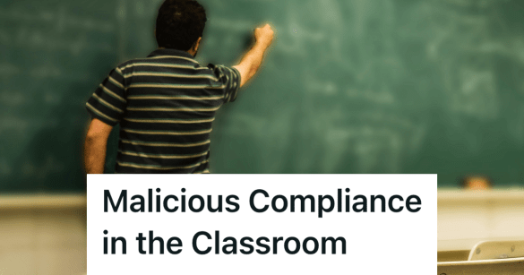 teacher writing on a chalkboard