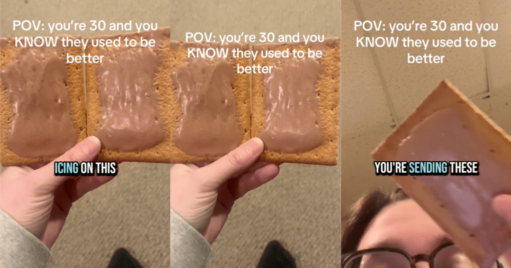three photos of pop tarts