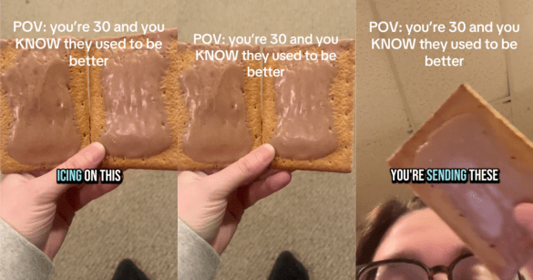 three photos of pop tarts