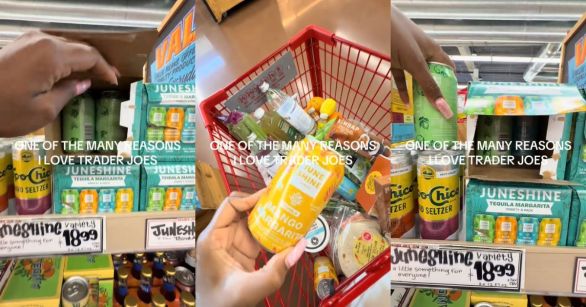 Buying drinks at a Trader Joe's