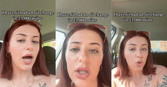 woman talking about oil changes