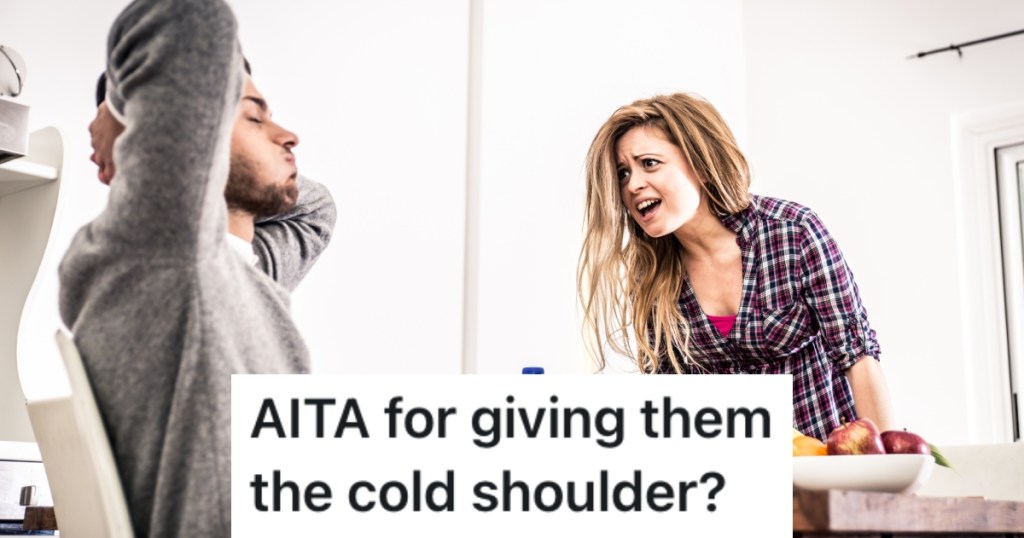 a woman yelling at a man