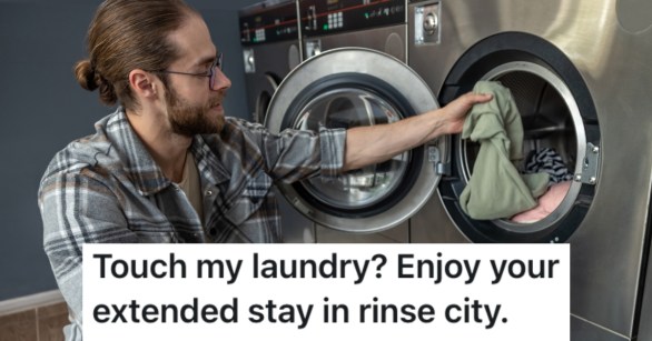 man doing some laundry