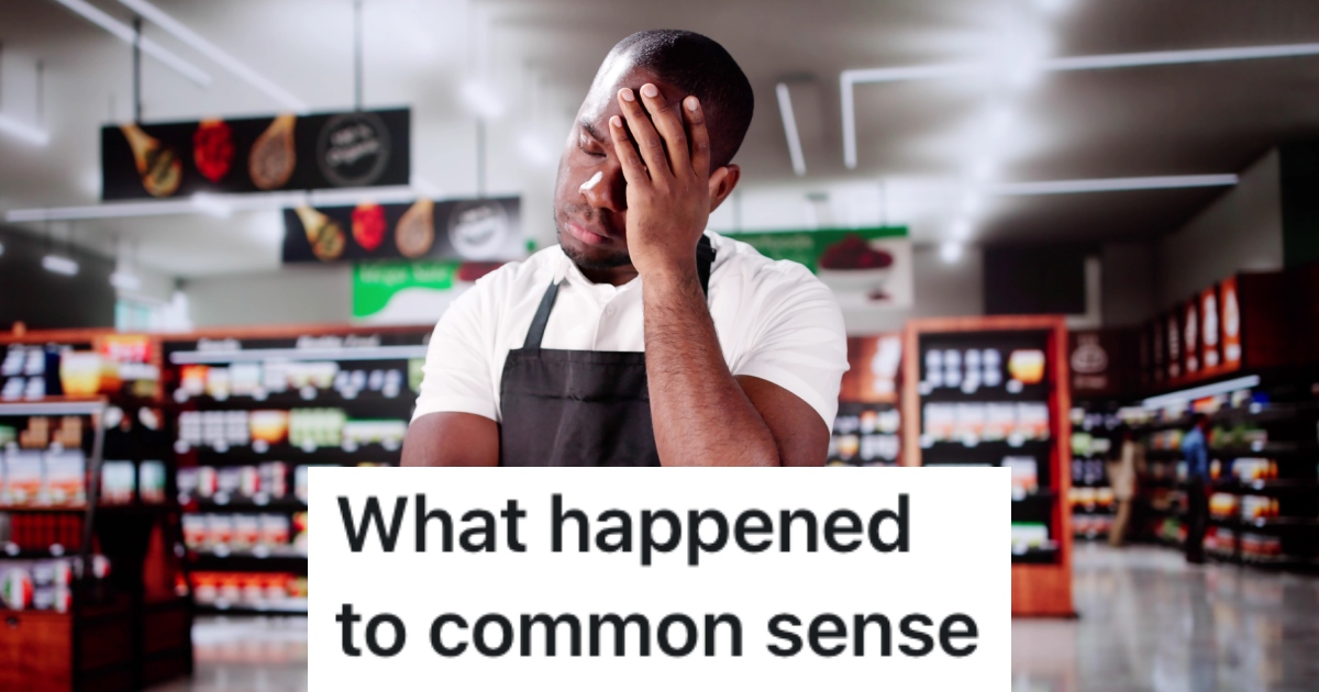 Clueless Grocery Store Customer Got On Employees Nerves, So He Was Left Confused By The Customers Ignorance an exasperated grocery store worker
