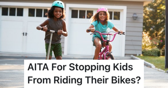 kids riding bikes in a driveway