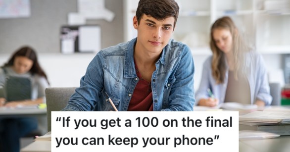 high school student taking a test