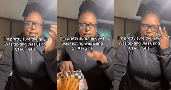 woman talking to a camera