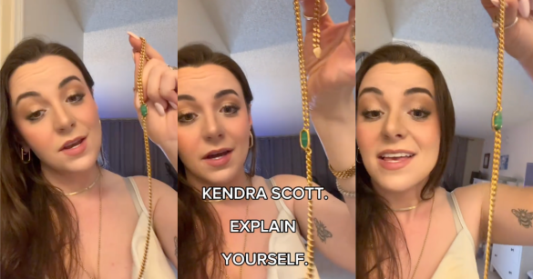 woman talking about gold