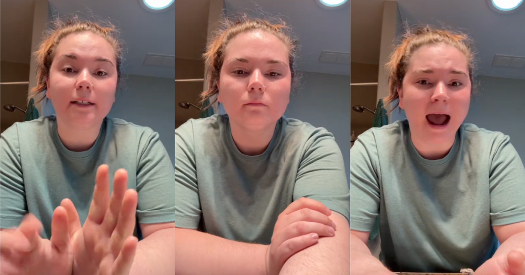 woman talking to a camera