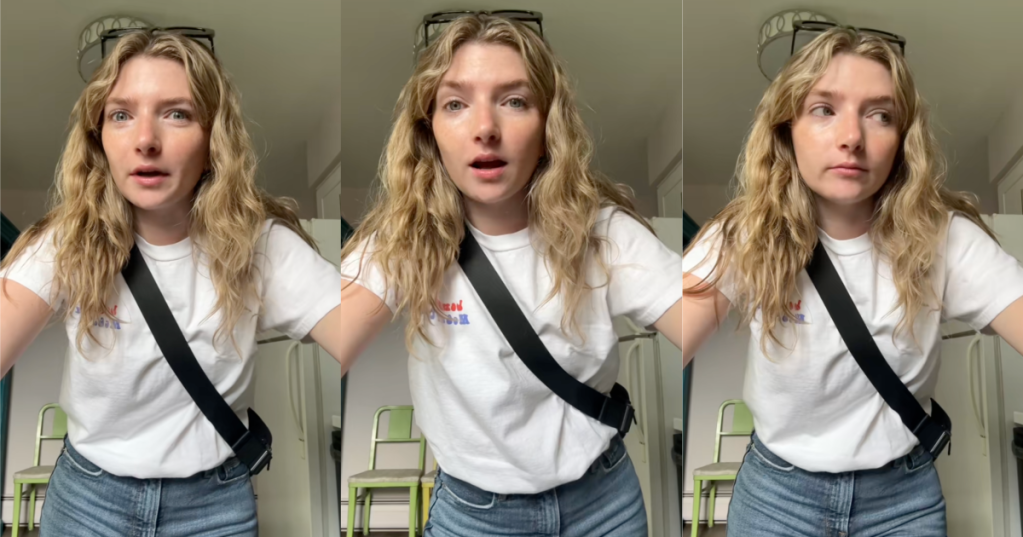 woman talking to a camera