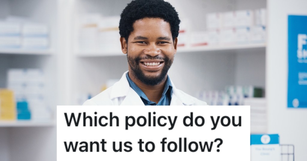 man working at a drug store