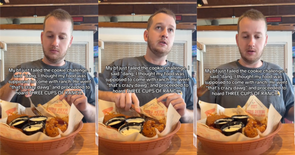 man eating at a restaurant