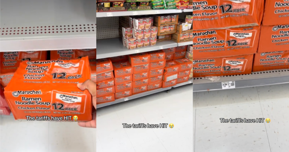 ramen noodles on a shelf