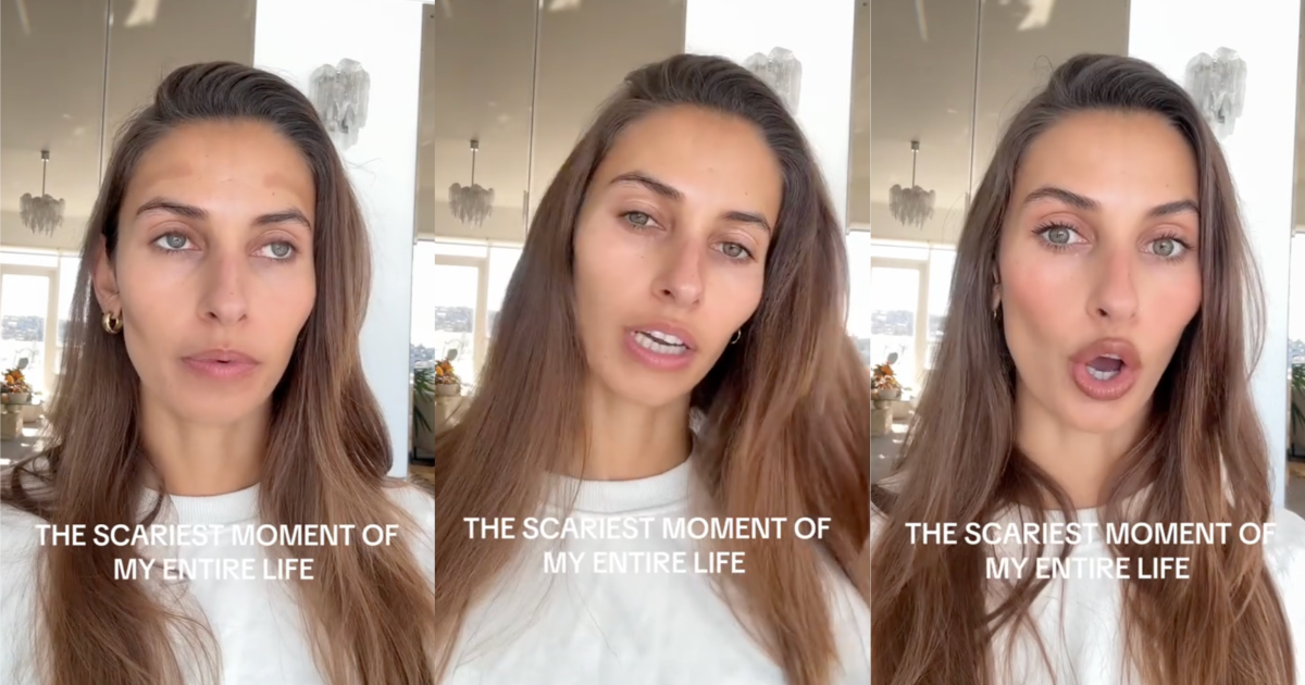 woman talking about a sauna