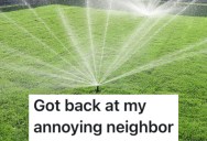 Neighbor Had Parties Late Into The Night, So They Installed A Motion-Activated Sprinkler To Put A Damper On Things