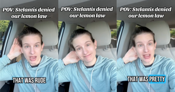 woman sitting in a jeep