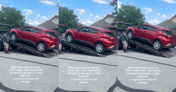 a car being towed away