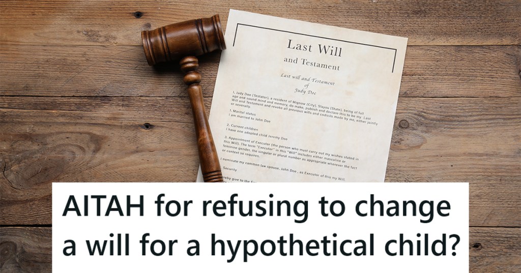 last will and testament plus a gavel