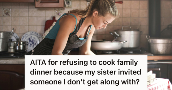woman wearing an apron in the kitchen