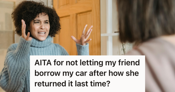 woman yelling at her friend at the door