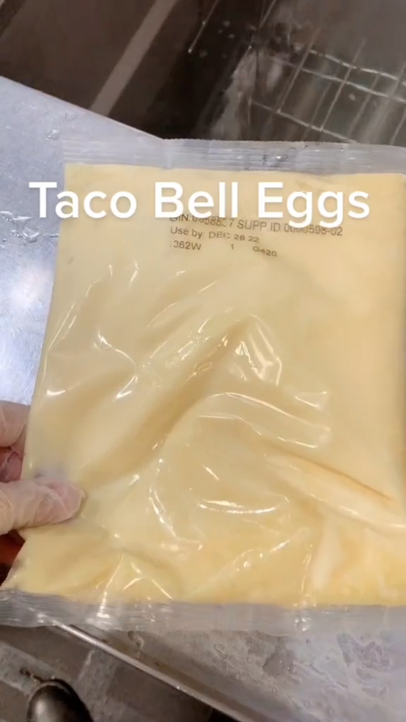 Eggs being made at Taco Bell