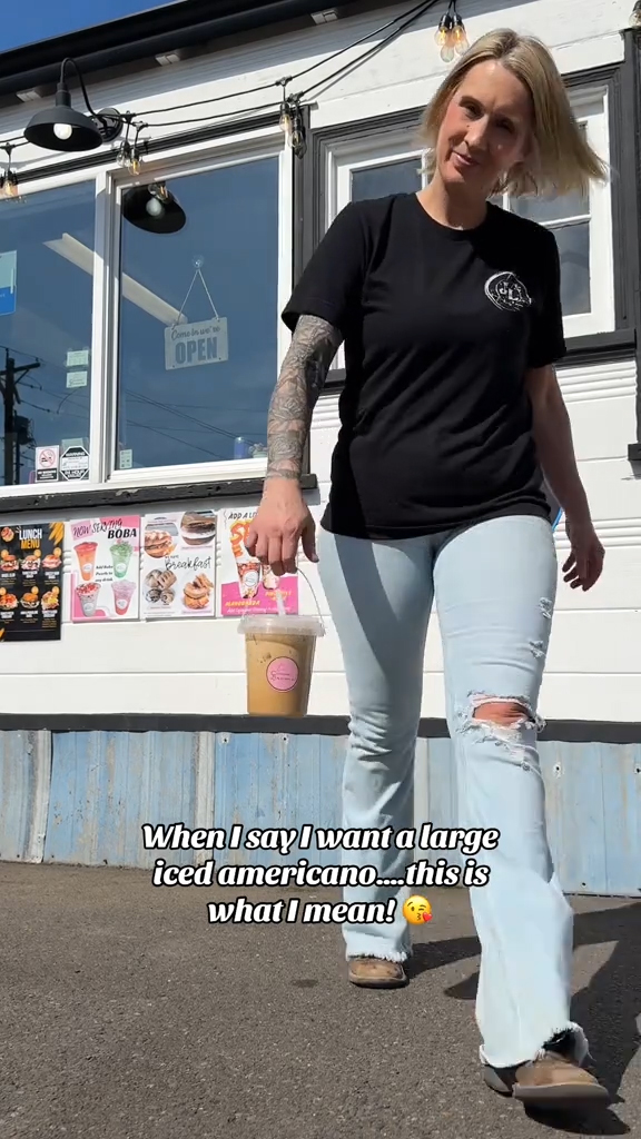 Cowgirl Barista making a bucket of iced coffee