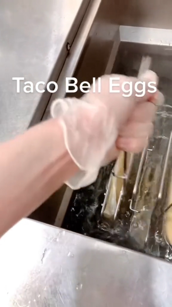 Eggs being made at Taco Bell
